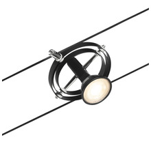 Spot sur rail avec boîtier noir et design circulaire