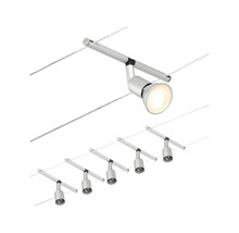 Six systèmes d''éclairage sur câble argentés pour l''intérieur