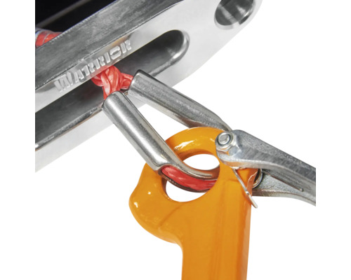 Detailansicht eines Umlenkblocks mit Schäkel