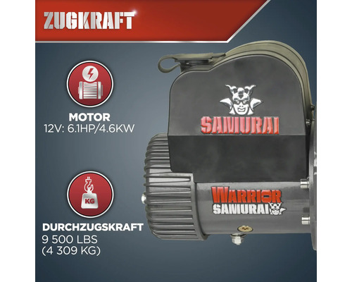 Samurai Warrior Zugkraftwinde mit einer Zugkraft von 4309 Kilogramm