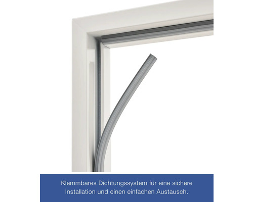 Fensterdichtung in einem weißen Fensterrahmen