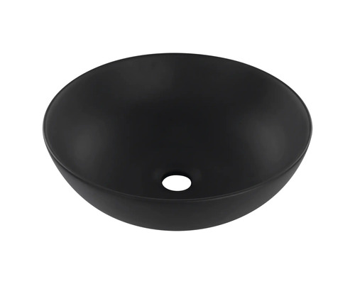 Vasque à poser noire en céramique de forme ronde