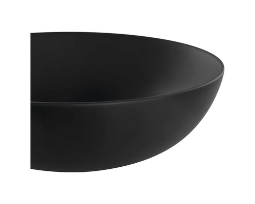 Gros plan d''une vasque à poser ronde noire