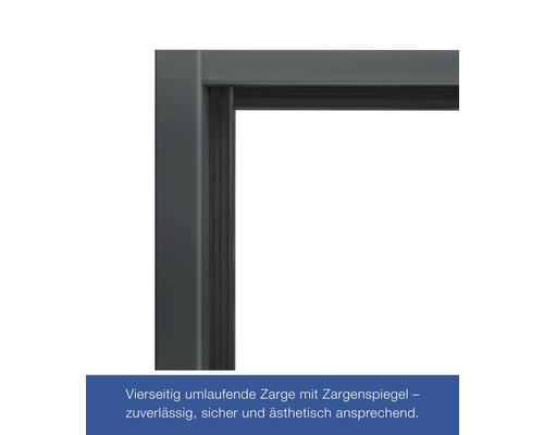 Detailansicht einer Türzarge mit umlaufendem Spiegel