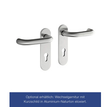 Türbeschlag mit Langschild und Türgriff