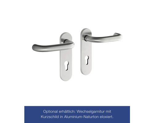 Türbeschlag mit Langschild und Türgriff