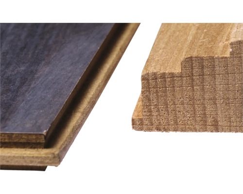 Gros plan sur un sol stratifié et une plinthe