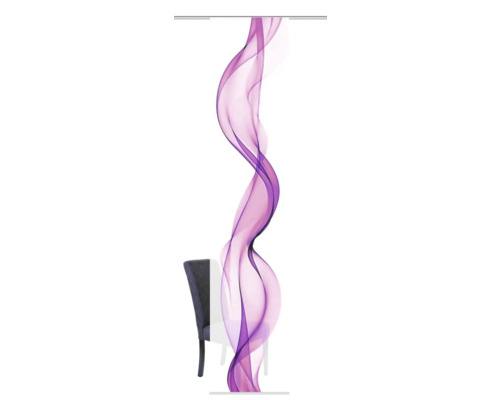 Présentoir roll-up avec motif abstrait et chaise