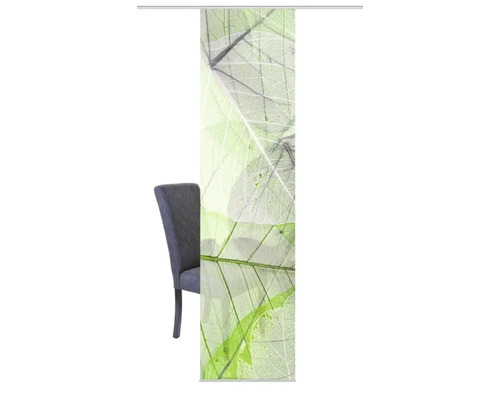 Panneau coulissant avec motif de plante et chaise