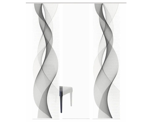 Deux rideaux coulissants avec motif ondulé