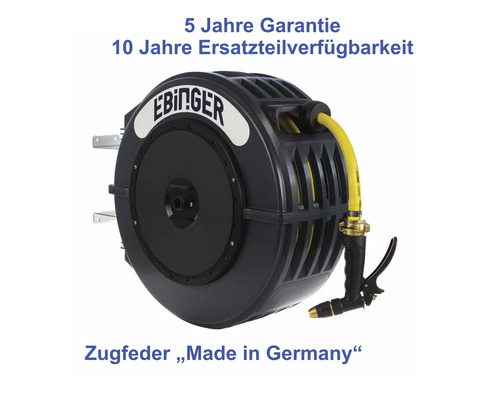 EBIKO Ebingo Schlauchaufroller mit fünf Jahren Garantie und zehn Jahren Ersatzteilverfügbarkeit