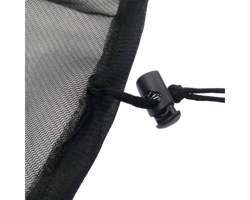 Detailaufnahme eines Netzes mit Kordelzug und Stopper zur einfachen Bedienung