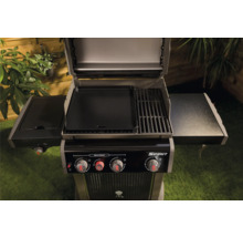 Gril à gaz ouvert avec plaque de cuisson et grille