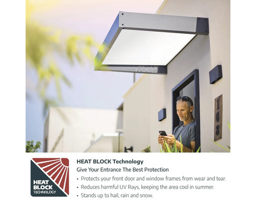 Auvent avec technologie Heat Block pour la protection contre les intempéries