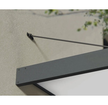 Auvent rectangulaire PALRAM-Canopia Sophia XL Opal 6600x1400x170 mm alu revêtu par poudre gris RAL 7016