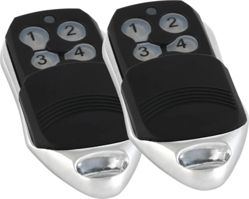 Zwei Funkfernbedienungen mit vier Tasten