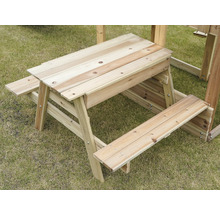 Ensemble de sièges pour enfants en bois avec table et bancs pour le jardin
