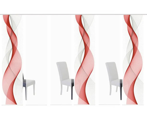 Panneaux japonais avec motif abstrait devant des chaises de salle à manger