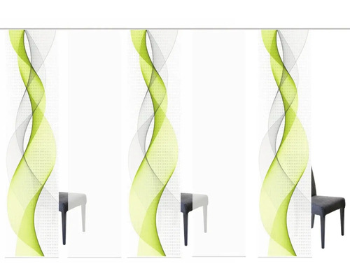 Panneaux japonais avec motif ondulé vert et gris