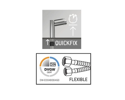 Symboles pour montage rapide, flexibilité et homologation eau potable