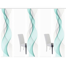 Panneaux japonais avec motif de vagues abstraites et chaises