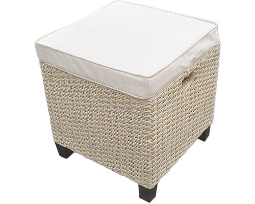 Tabouret avec coussin et aspect rotin