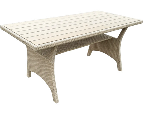 Table de jardin en rotin avec plateau rectangulaire