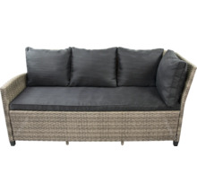 Gartencouch aus Rattan mit Sitzkissen und Rückenkissen