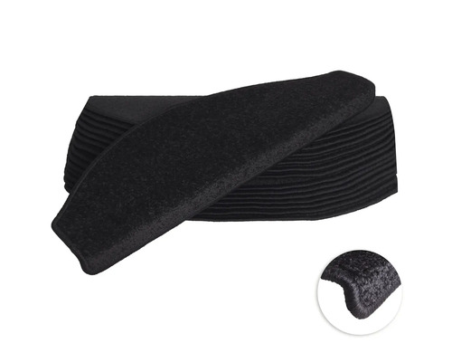 Kit de tapis d'escalier Dynasty demi-rond noir 23,5x65x4,5 cm 15 pces Marches d''escalier en textile