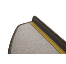Kit de tapis d'escalier Natura demi-rond beige 23,5x65x4,5 cm 15 pces