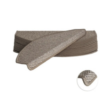 Kit de tapis d'escalier Natura demi-rond beige 23,5x65x4,5 cm 15 pces