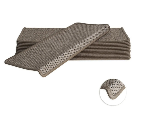 Kit de tapis d'escalier Natura rectangulaire beige 23,5x65x4,5 cm 15 pces Kit de tapis d'escalier Natura rectangulaire beige 23,5x65x4,5 cm 15 pces
