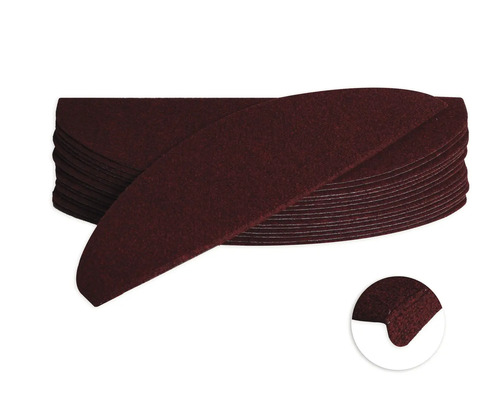 Kit de tapis d'escalier Paris demi-rond rouge 22,5x65x3,5 cm 15 pces Disques abrasifs en pile avec vue détaillée