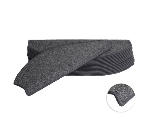 Kit de tapis d'escalier Rambo demi-rond anthracite 23,5x65x4,5 cm 15 pces Kit de tapis d'escalier Rambo demi-rond anthracite 23,5x65x4,5 cm 15 pces