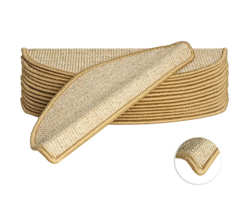 Kit de tapis d'escalier Sisal demi-rond naturel clair 16,5x56x3,5 cm 15 pces Kit de tapis d'escalier Sisal demi-rond naturel clair 16,5x56x3,5 cm 15 pces