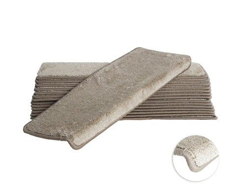 Stufenmatten-Set Sweet beige rechteckig 28x65 cm 15-teilig