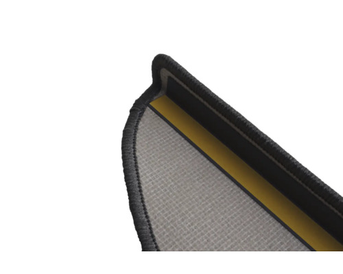 Detailansicht einer Treppenstufe mit Teppich