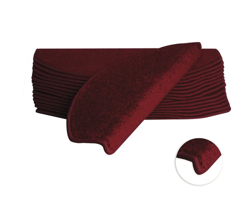 Stufenmatten-Set Ult Twist rot 28x65 cm 15-teilig