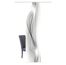Panneau coulissant avec motif abstrait et chaise