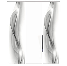 Porte coulissante avec motif abstrait pour l''intérieur