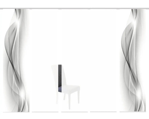 Panneau coulissant avec motif abstrait et rail de rideau