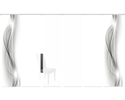 Panneau japonais avec motif graphique et rail pour rideaux coulissants