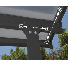 Toiture pour terrasse CANOPIA by Palram Feria 4x4.2 425 x 380 cm anthracite