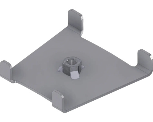 Support métallique avec écrou central pour la fixation