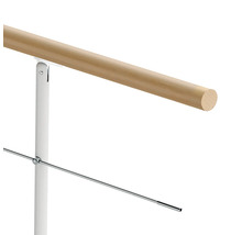 Garde-corps avec main courante en bois et structure en acier