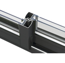 Detailansicht eines Fensterprofils mit Glaseinsatz