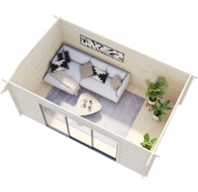 Gartenhaus Palmako Ines 13,7 m² Schiebetür Isolierglas inkl. Fußboden 524 x 379 cm braun