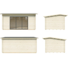 Gartenhaus Palmako Ines 13,7 m² Schiebetür Isolierglas inkl. Fußboden 524 x 379 cm braun