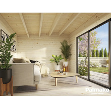 Abri de jardin Palmako Ines 13,7 m² porte coulissante verre isolant avec plancher 524 x 379 cm gris