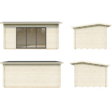 Abri de jardin Palmako Ines 13,7 m² porte coulissante verre isolant avec plancher 524 x 379 cm gris